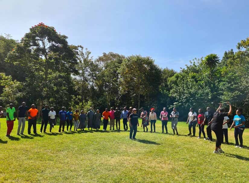 Tukio Adventures team building circle outdoors - Fun, Learning & Growth